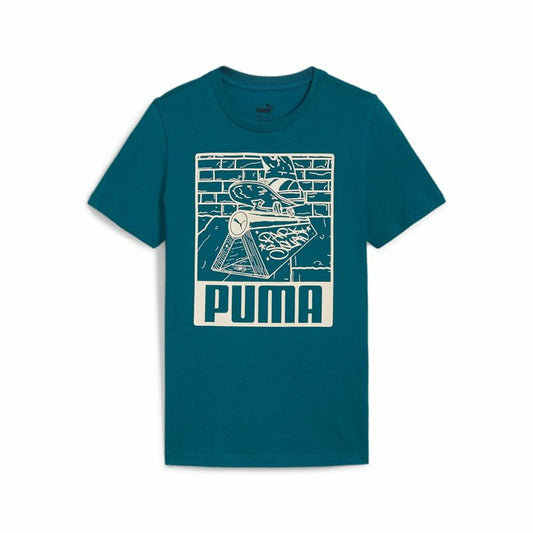 Παιδικό Μπλούζα με Κοντό Μανίκι Puma Ess+ Mid 90S Graphic Μπλε