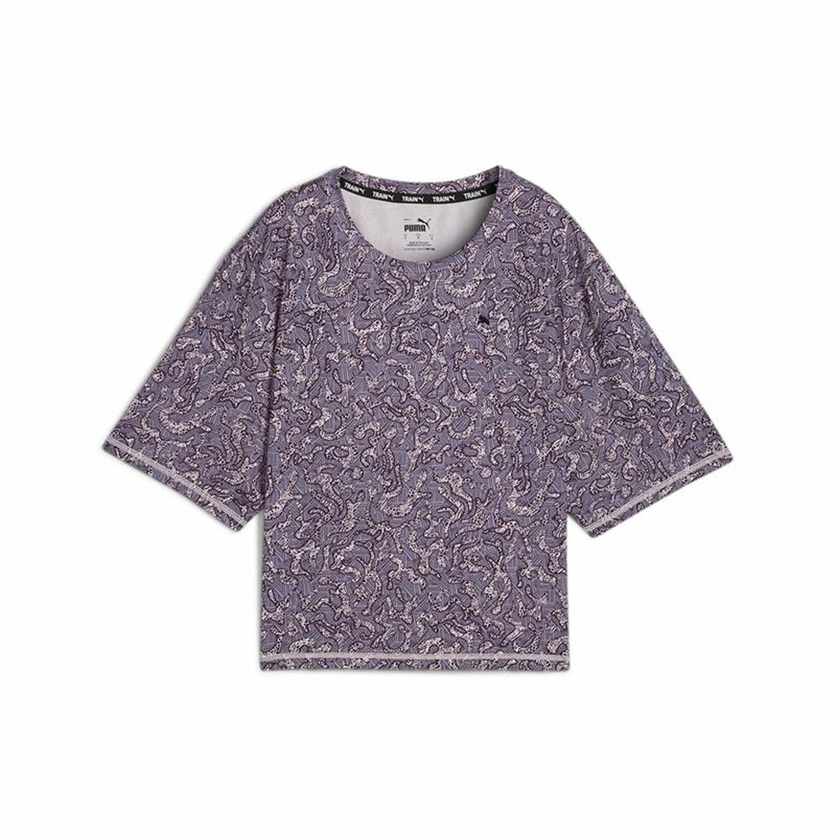 Γυναικεία Μπλούζα με Κοντό Μανίκι Puma Train Favorite Aop Crop Mujer Μωβ