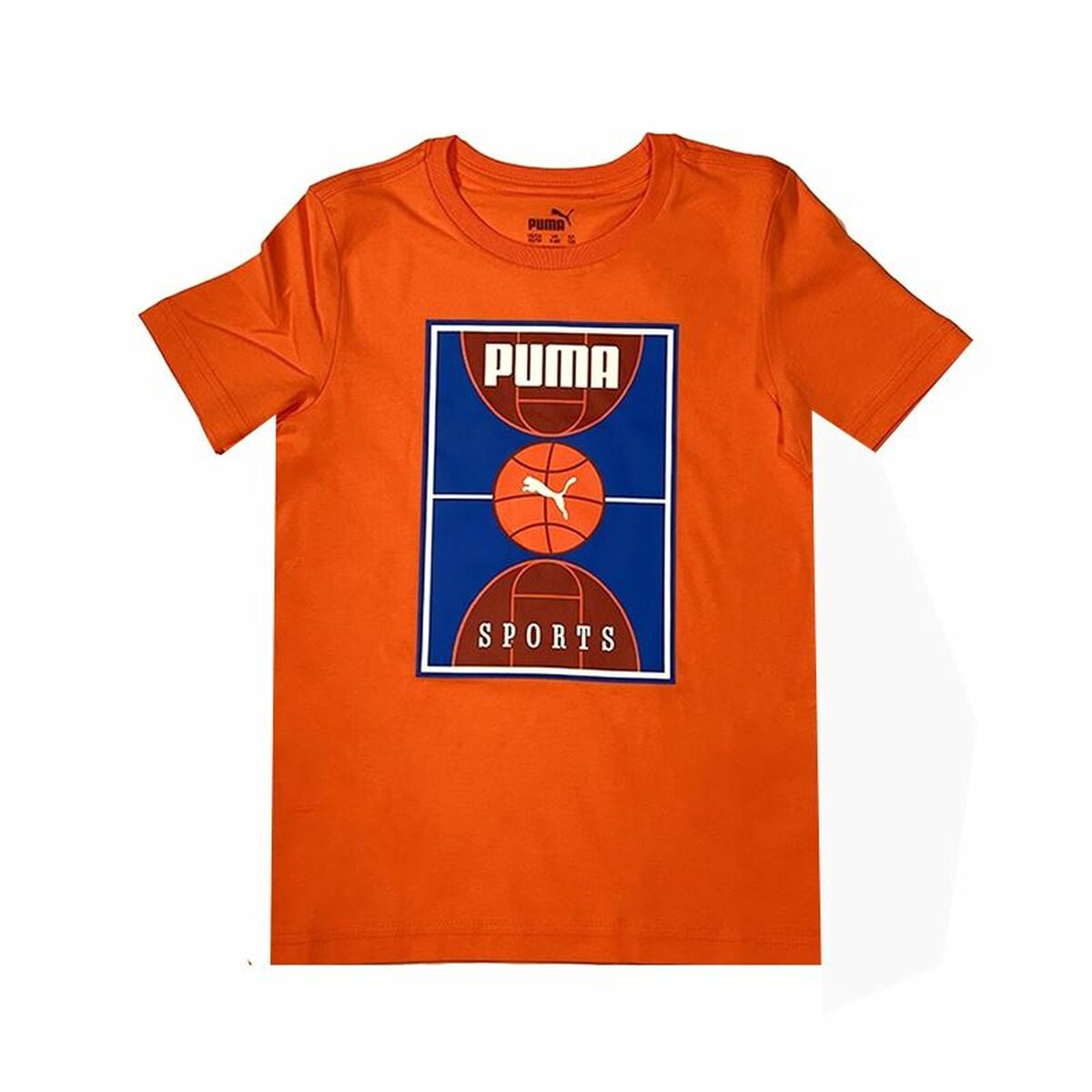 Παιδικό Μπλούζα με Κοντό Μανίκι Puma Bppo Basket Blank Ba Πορτοκαλί