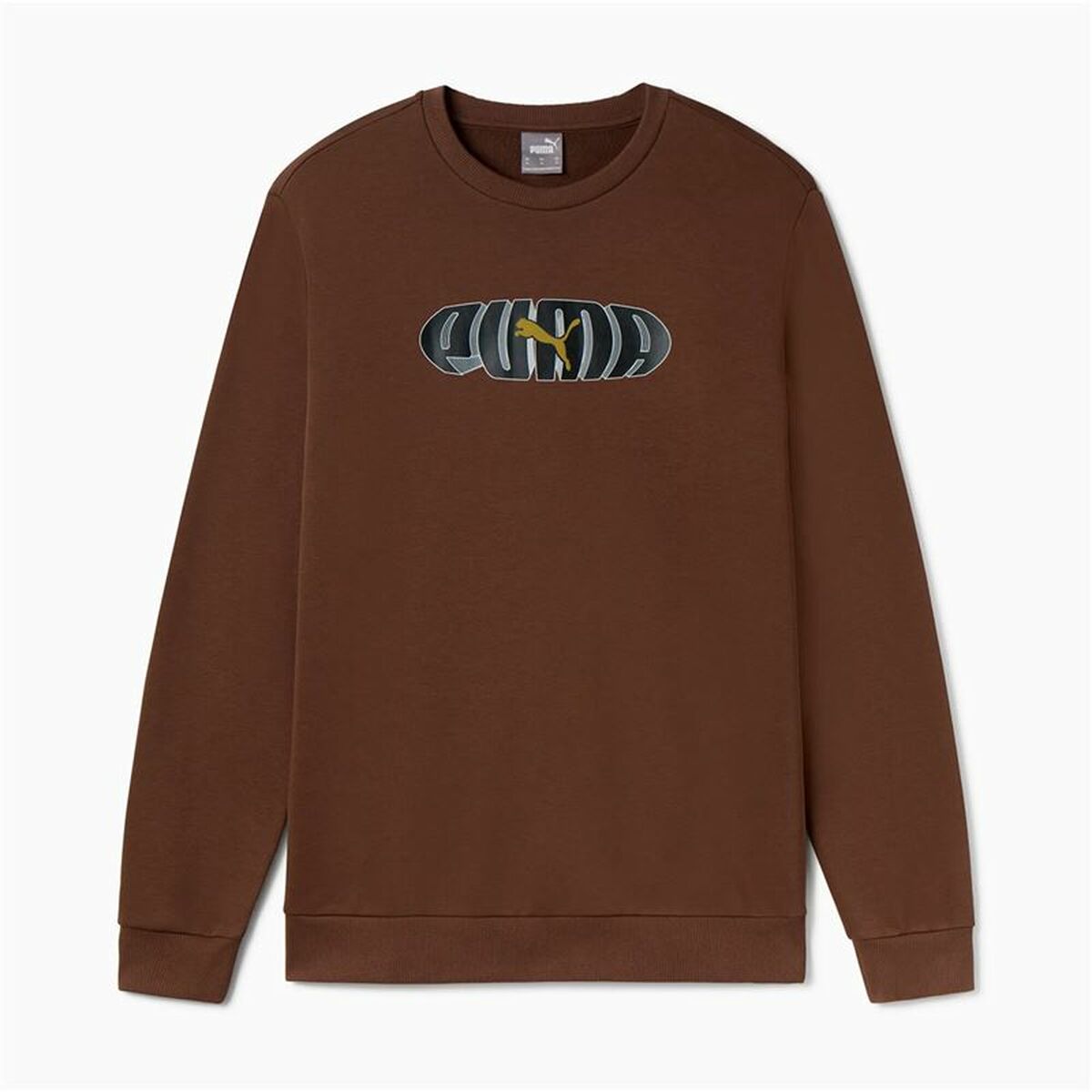 Ανδρικό Φούτερ χωρίς Κουκούλα Puma Essentials+ Graphic Crew Fl Hombre Καφέ