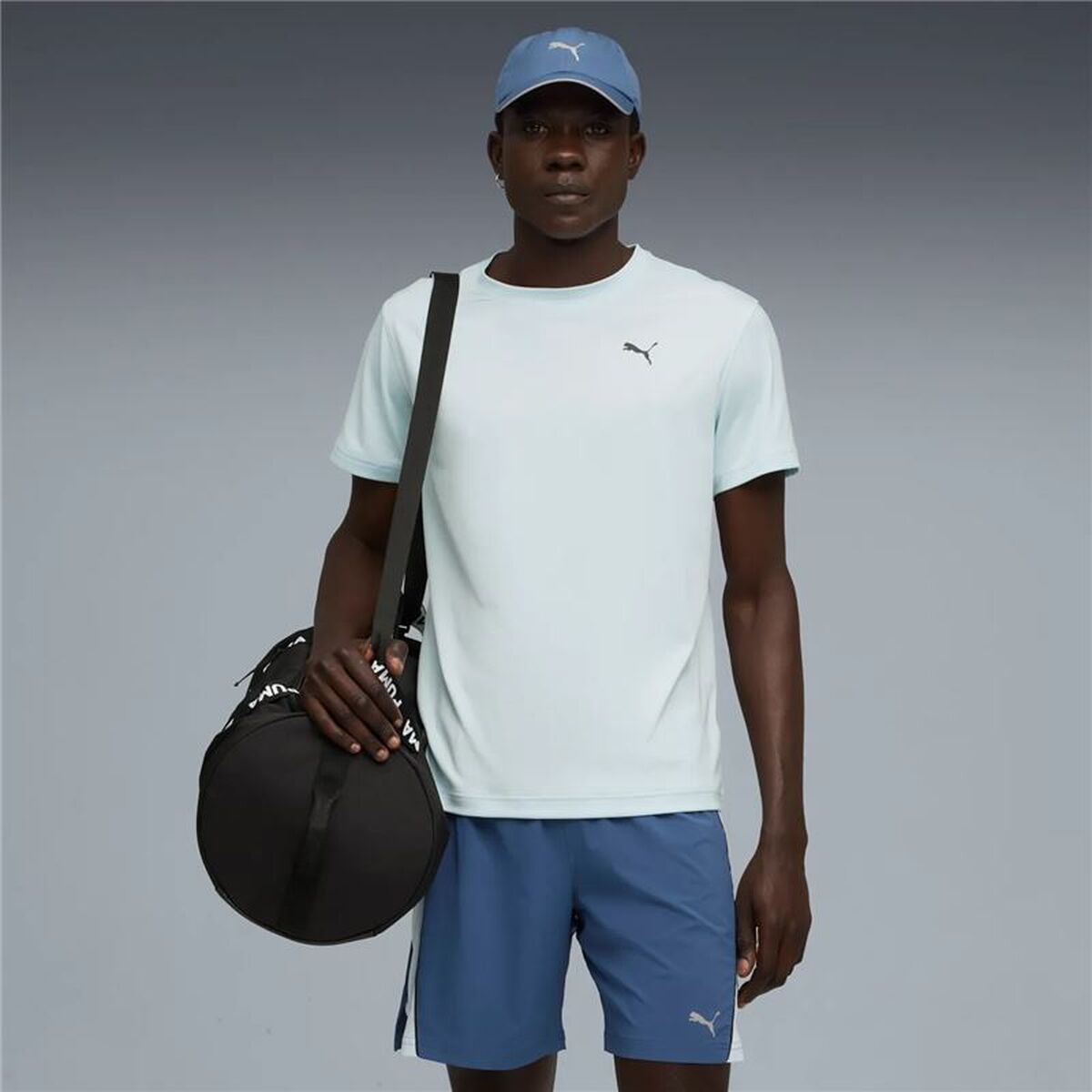 Ανδρική Μπλούζα με Κοντό Μανίκι Puma Graphics Running Fas Ανοιχτό Μπλε