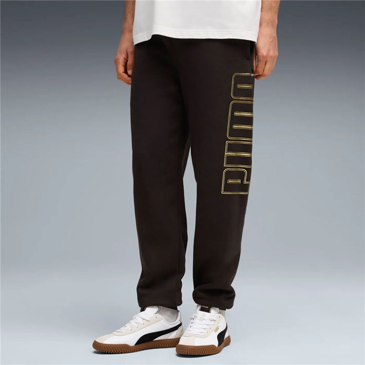 Μακρύ Αθλητικό Παντελόνι Puma Maximal Metallic Swe Μαύρο Άντρες