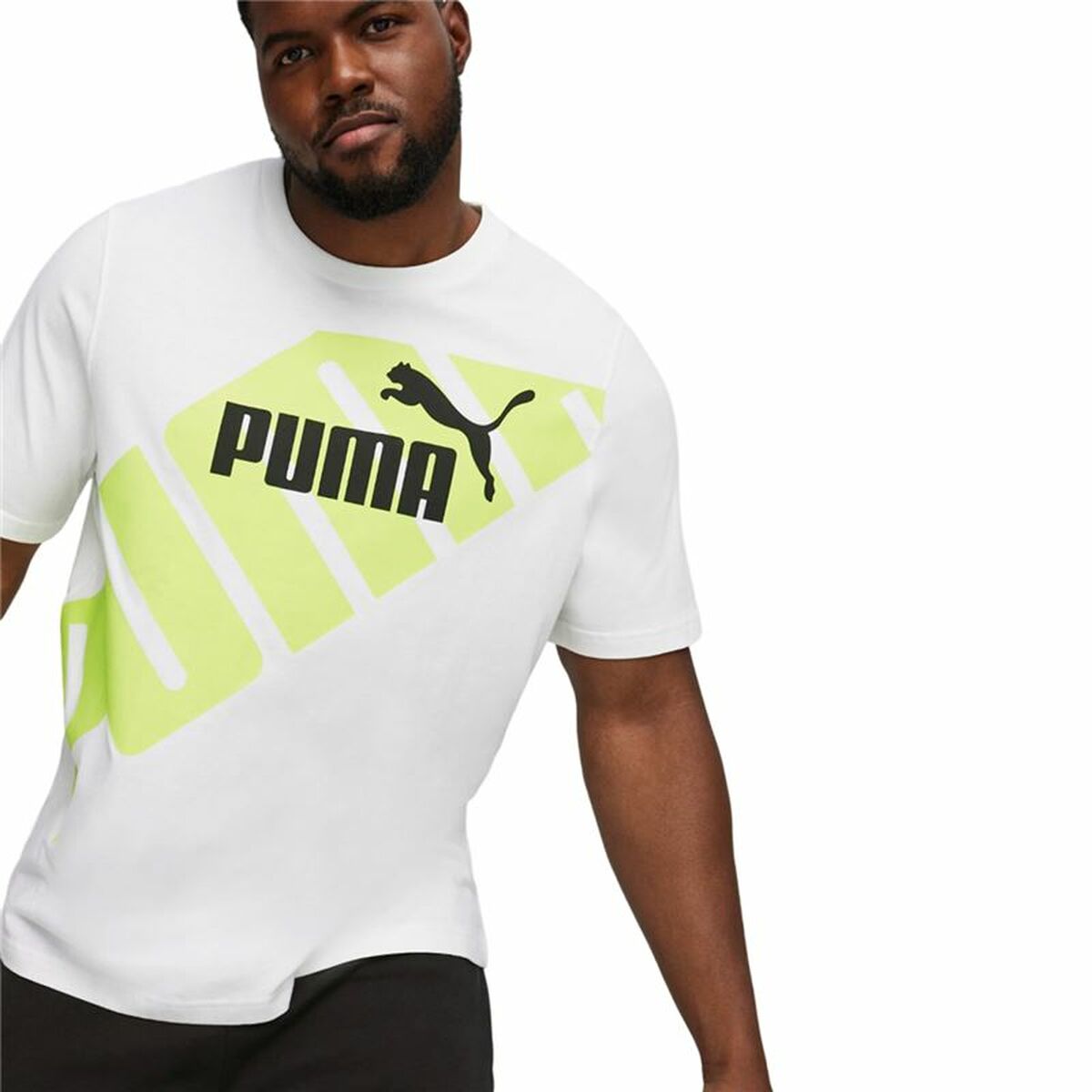Ανδρική Μπλούζα με Κοντό Μανίκι Puma POWER Graphic Κίτρινο