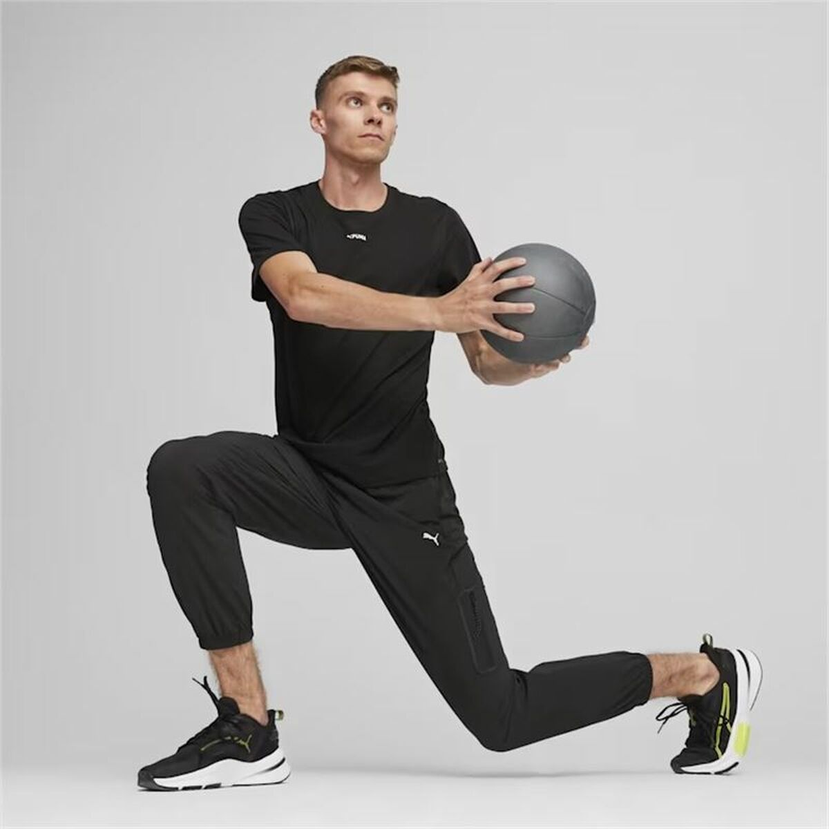 Ανδρική Μπλούζα με Κοντό Μανίκι Puma FIT Triblend Μαύρο