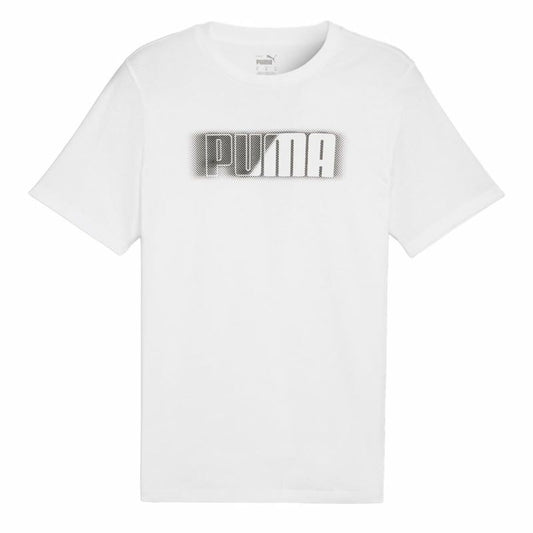 Ανδρική Μπλούζα με Κοντό Μανίκι Puma Graphics Wording Λευκό