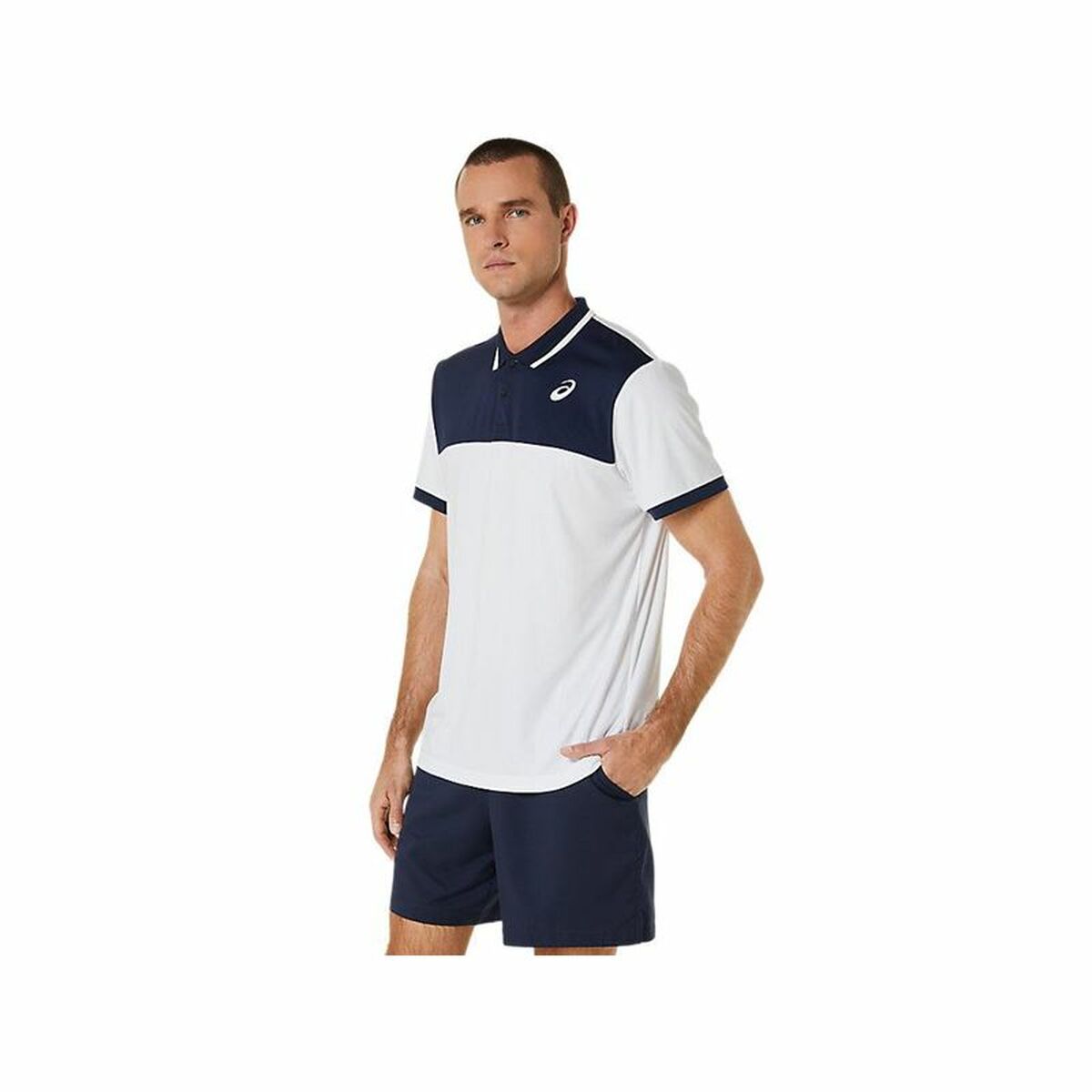 Ανδρική Μπλούζα Polo με Κοντό Μανίκι Asics Court Λευκό