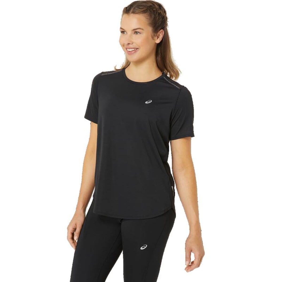 Γυναικεία Μπλούζα με Κοντό Μανίκι Asics Road Μαύρο