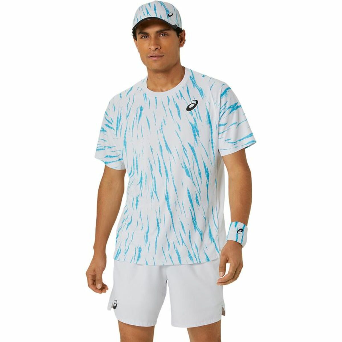 Κοντομάνικο Αθλητικό Μπλουζάκι Asics Game Ss Top Λευκό Ανοιχτό Μπλε Τένις