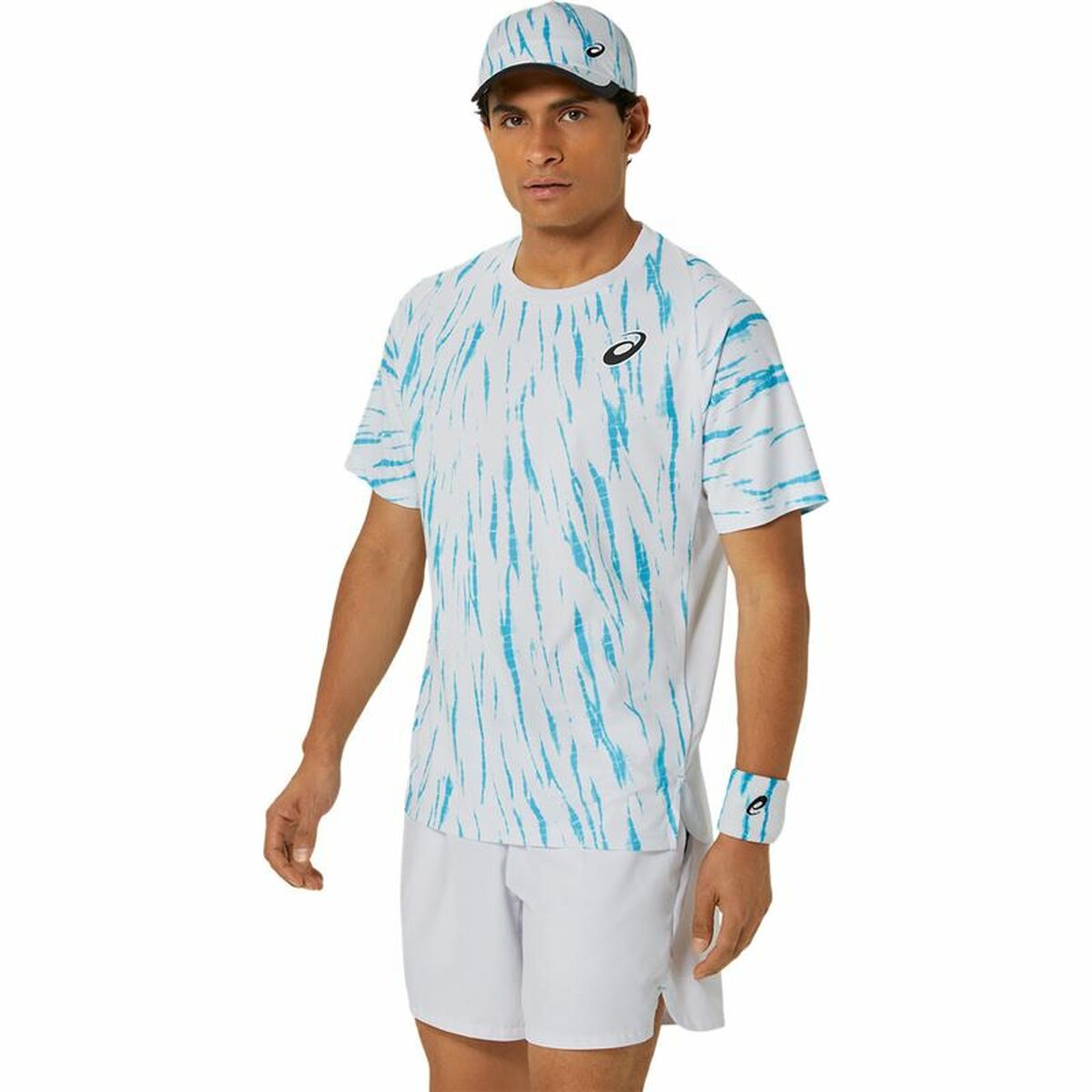 Κοντομάνικο Αθλητικό Μπλουζάκι Asics Game Ss Top Λευκό Ανοιχτό Μπλε Τένις