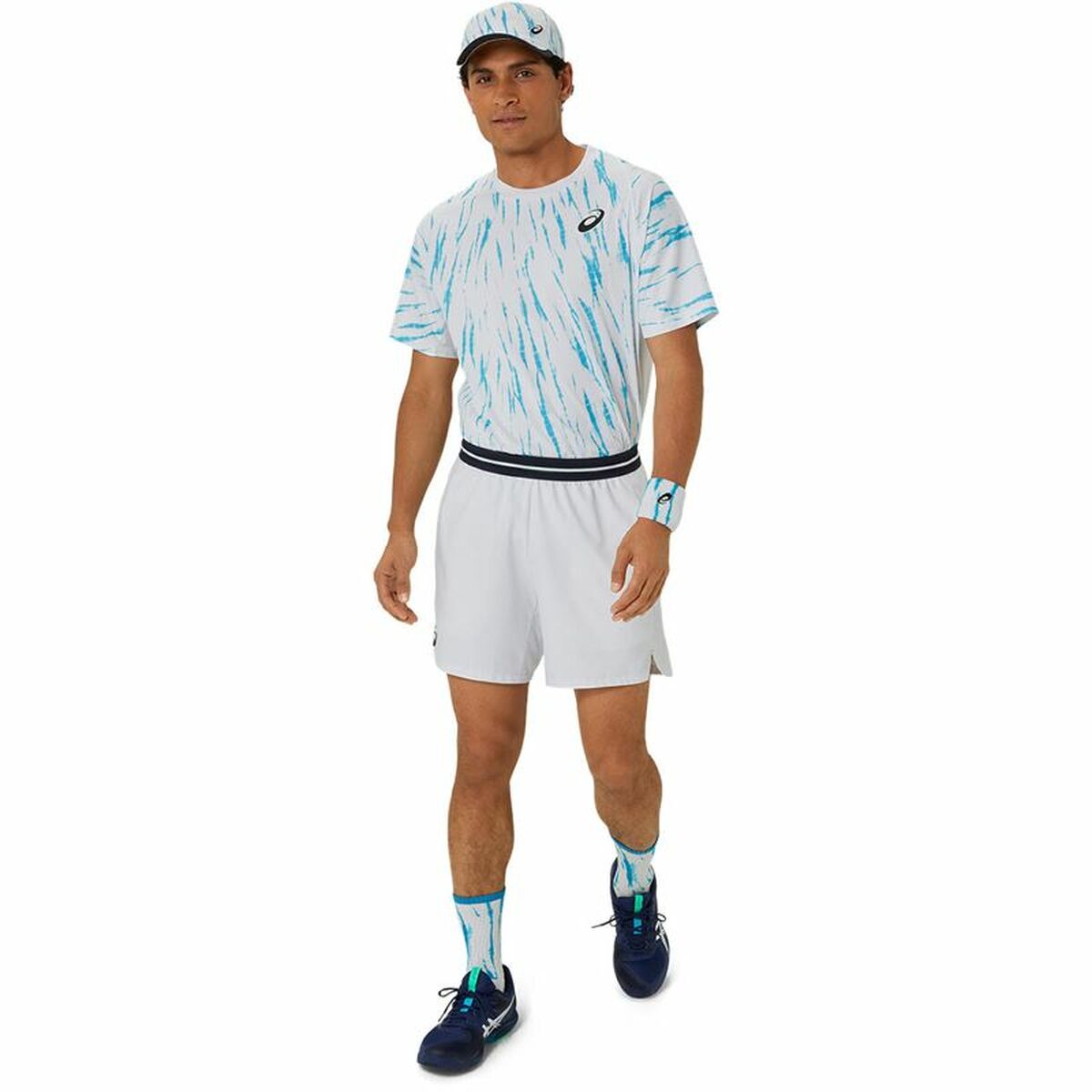 Κοντομάνικο Αθλητικό Μπλουζάκι Asics Game Ss Top Λευκό Ανοιχτό Μπλε Τένις