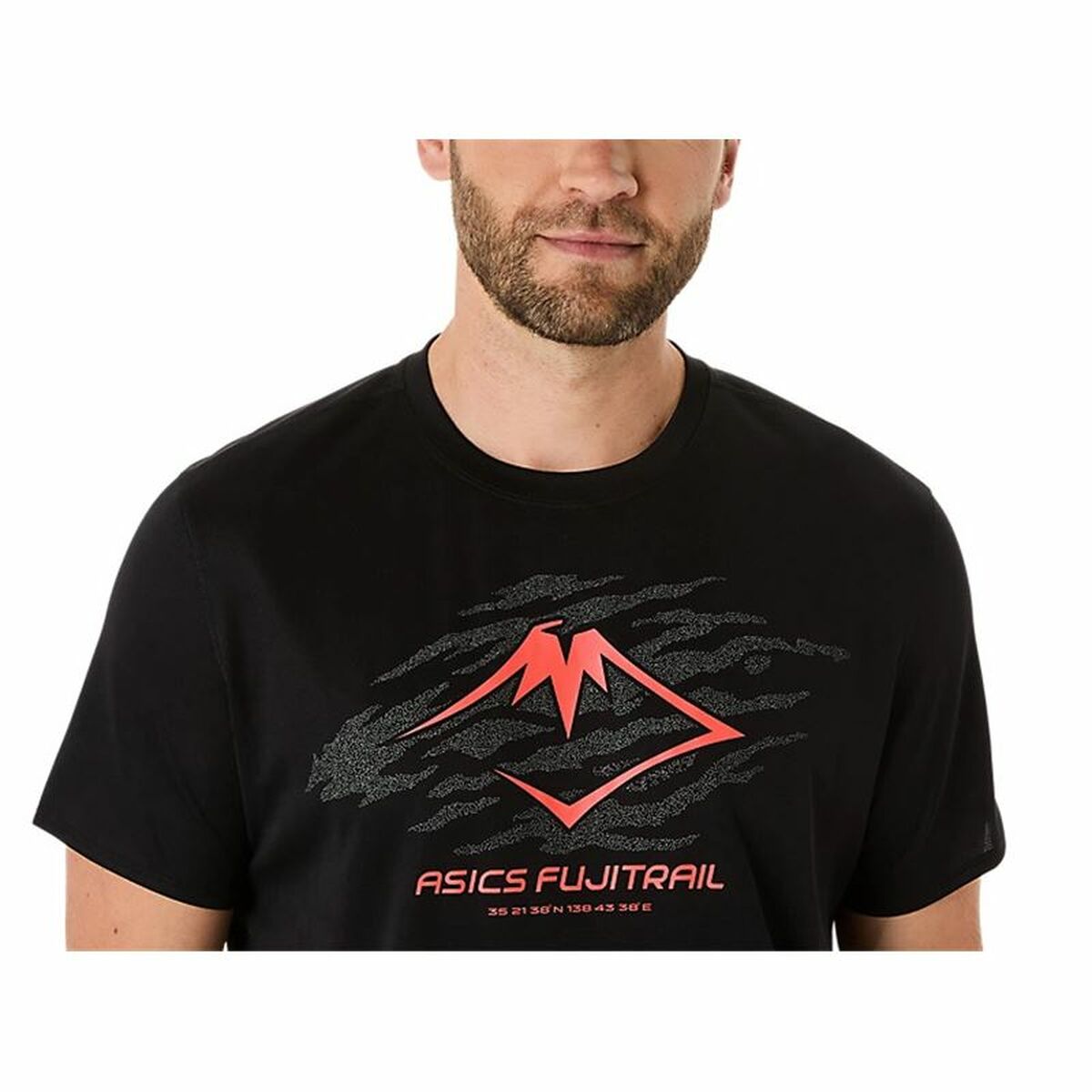 Ανδρική Μπλούζα με Κοντό Μανίκι Asics Fujitrail Logo Ss Top Μαύρο