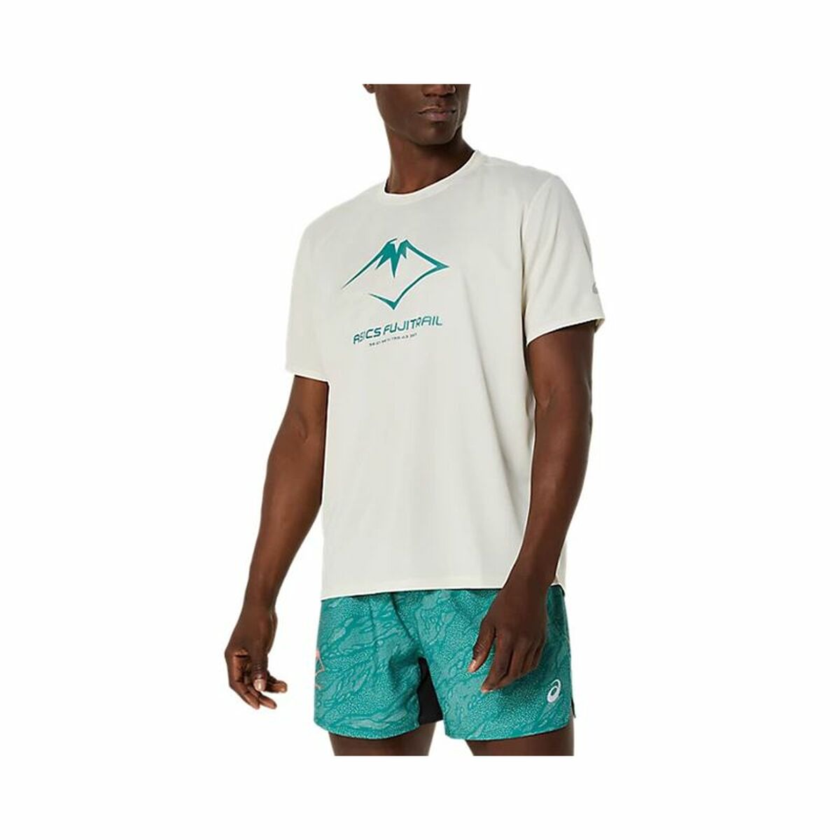 Ανδρική Μπλούζα με Κοντό Μανίκι Asics Fujitrail Logo Ss Top Λευκό