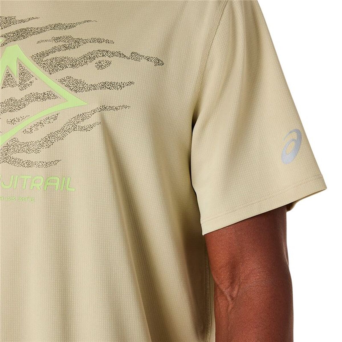Ανδρική Μπλούζα με Κοντό Μανίκι Asics Fujitrail Logo Μπεζ