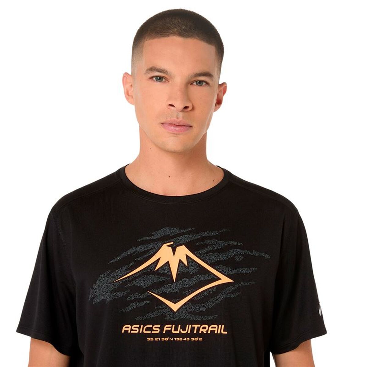 Ανδρική Μπλούζα με Κοντό Μανίκι Asics Fujitrail Logo Μαύρο