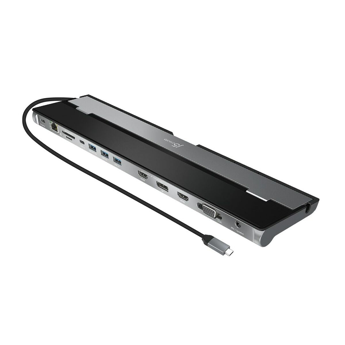 USB Hub j5create JCD543-N Μαύρο Μαύρο, Ασημί 5 W