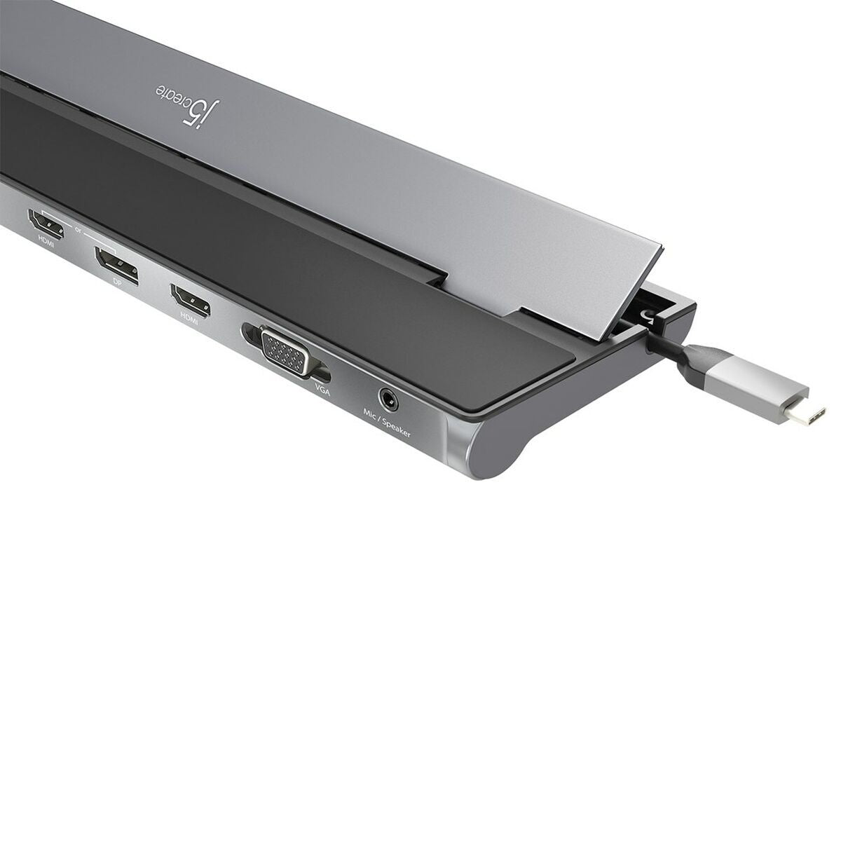 USB Hub j5create JCD543-N Μαύρο Μαύρο, Ασημί 5 W