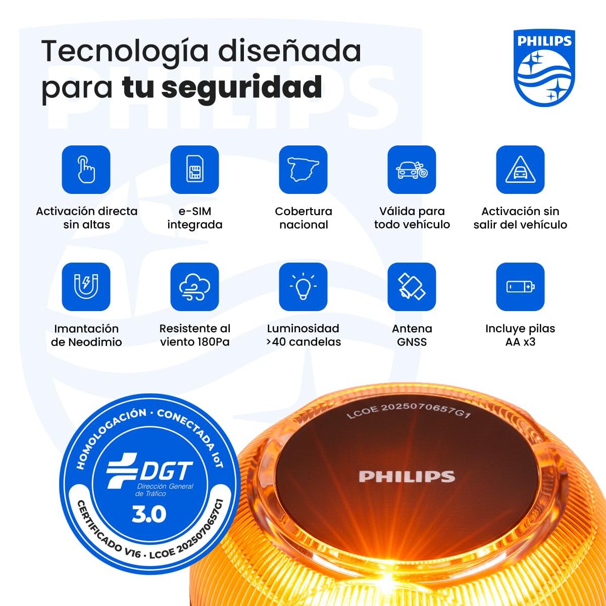 Σύνδεση φάρου έκτακτης ανάγκης V16 DGT 3.0 Philips SFL1000M/10
