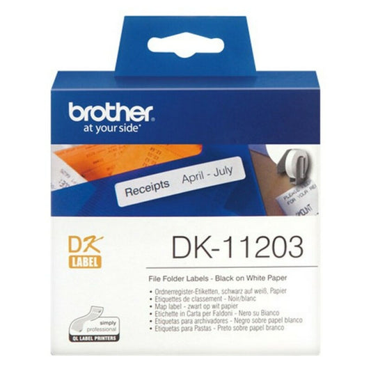 Πλαστικοποιημένη Ταινία για Στυλό Brother DK11203 Λευκό