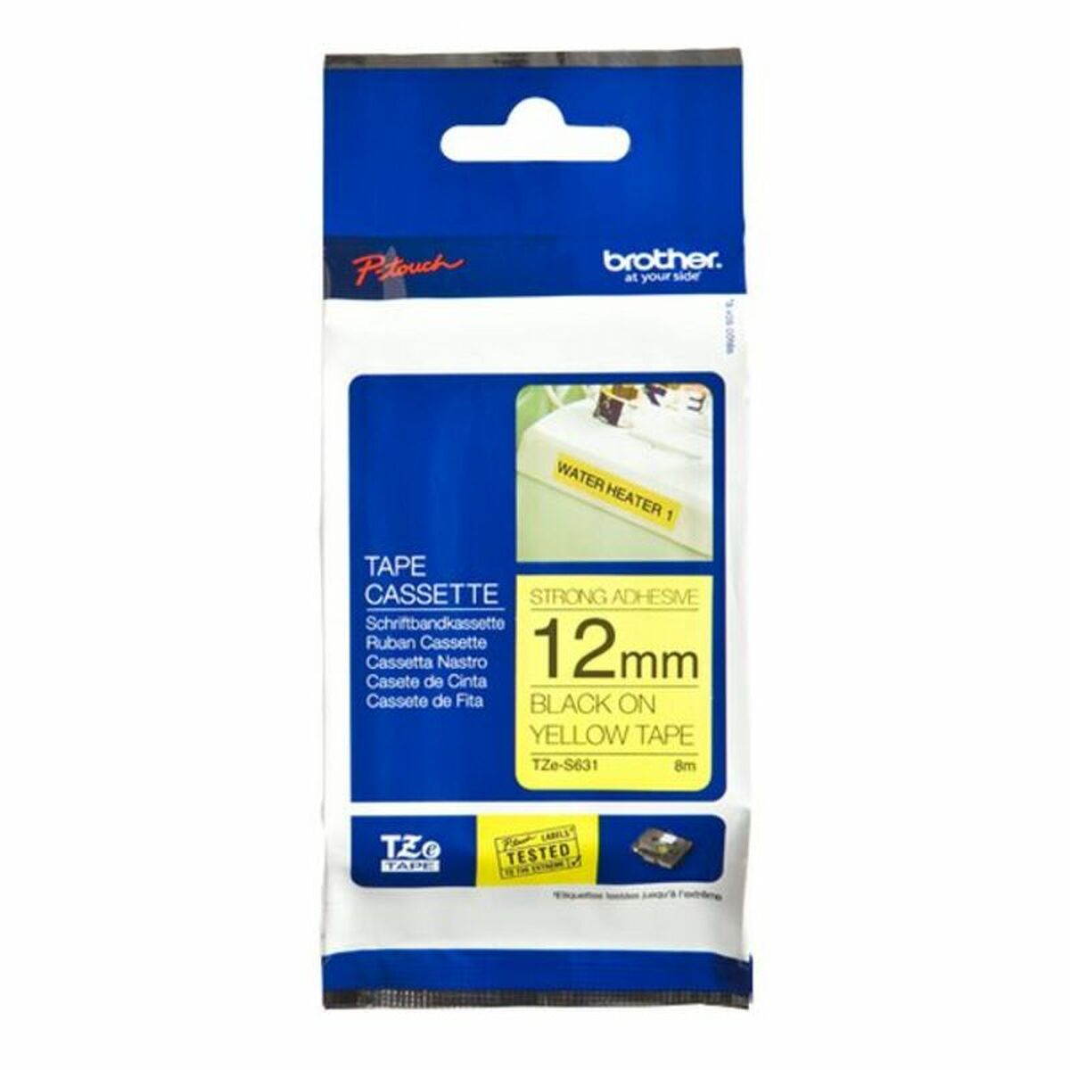 Πλαστικοποιημένη Ταινία για Στυλό Brother TZES631 12 mm