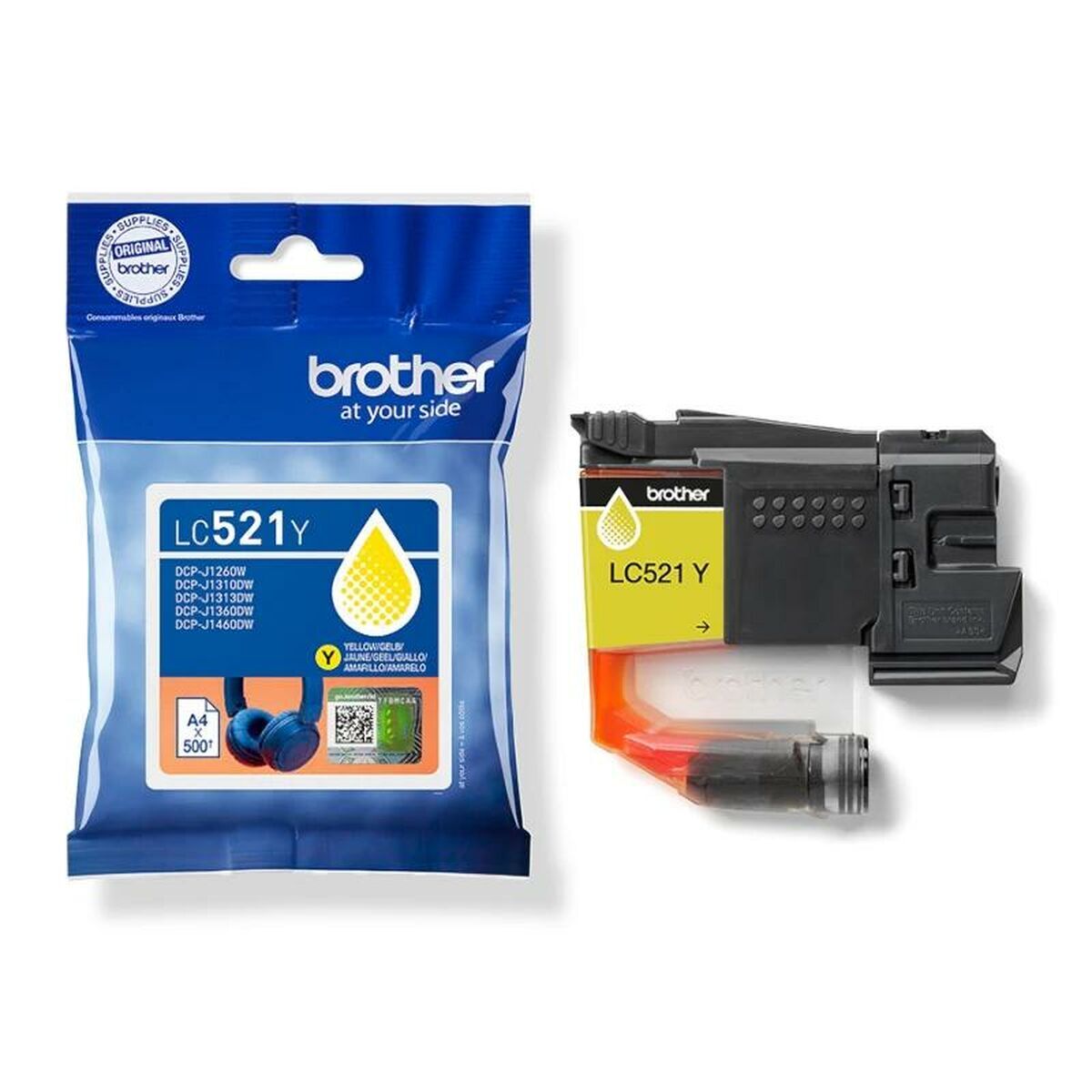 Αυθεντικό Φυσίγγιο μελάνης Brother LC521Y Κίτρινο