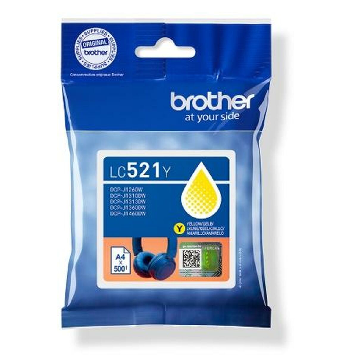 Αυθεντικό Φυσίγγιο μελάνης Brother LC521Y Κίτρινο