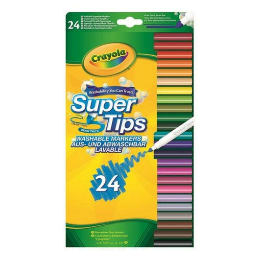 Μαρκαδόροι Crayola B01BF6F20K Πολύχρωμο Πλένεται 24 Τεμάχια