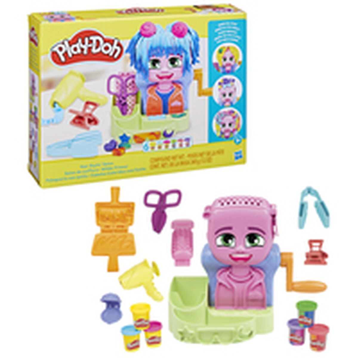 Παιχνίδι με Πλαστελίνη Hasbro Playdoh Aξεσουάρ 6 Δοχεία Κομμωτήριο