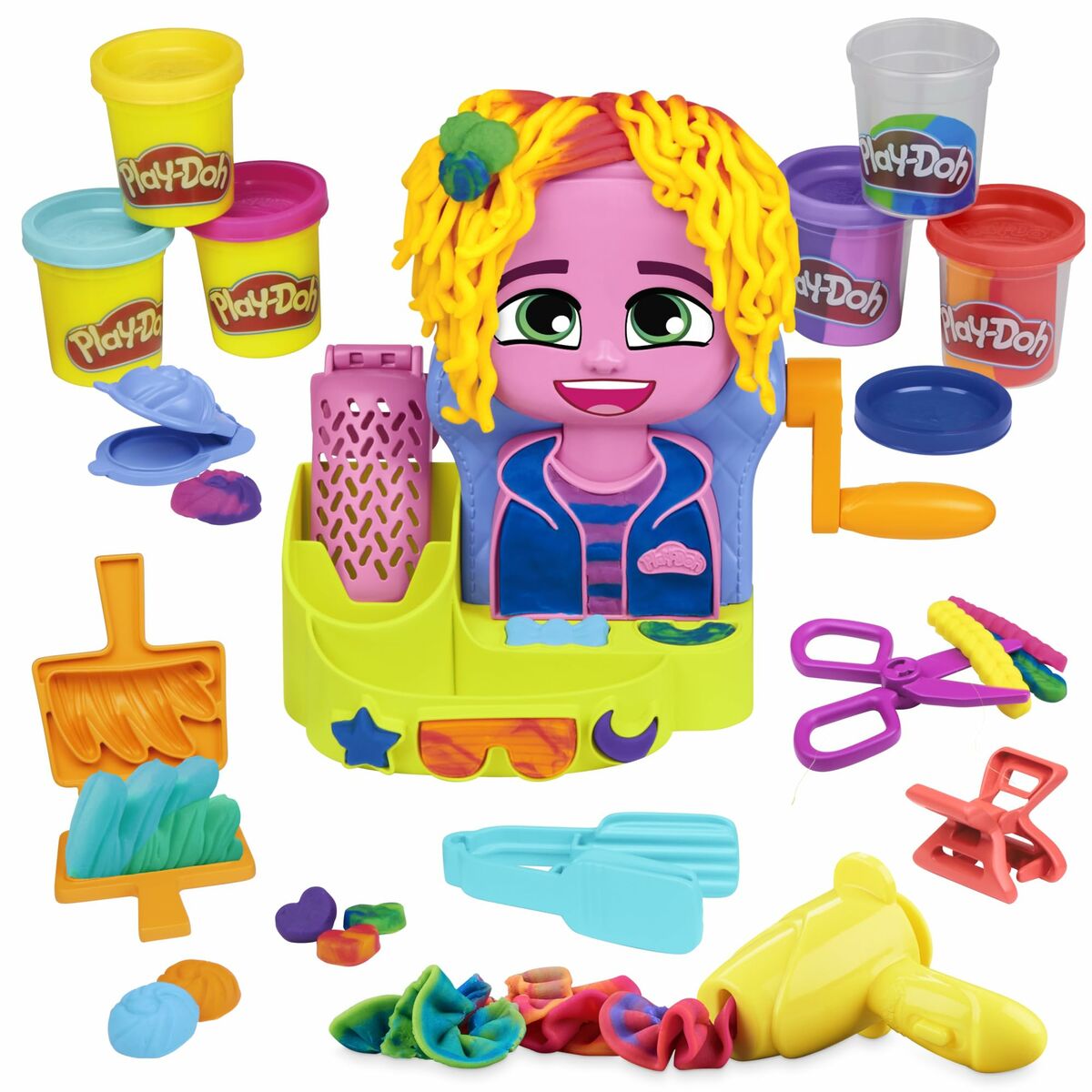 Παιχνίδι με Πλαστελίνη Hasbro Playdoh Aξεσουάρ 6 Δοχεία Κομμωτήριο