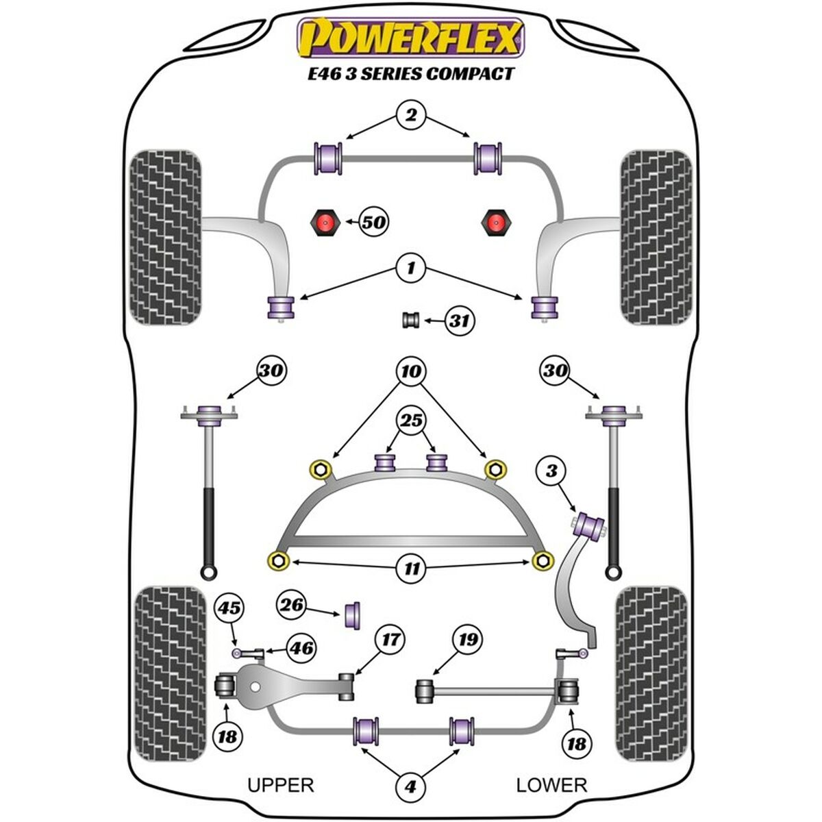 Silentblock Powerflex PFR5-4626 Πίσω