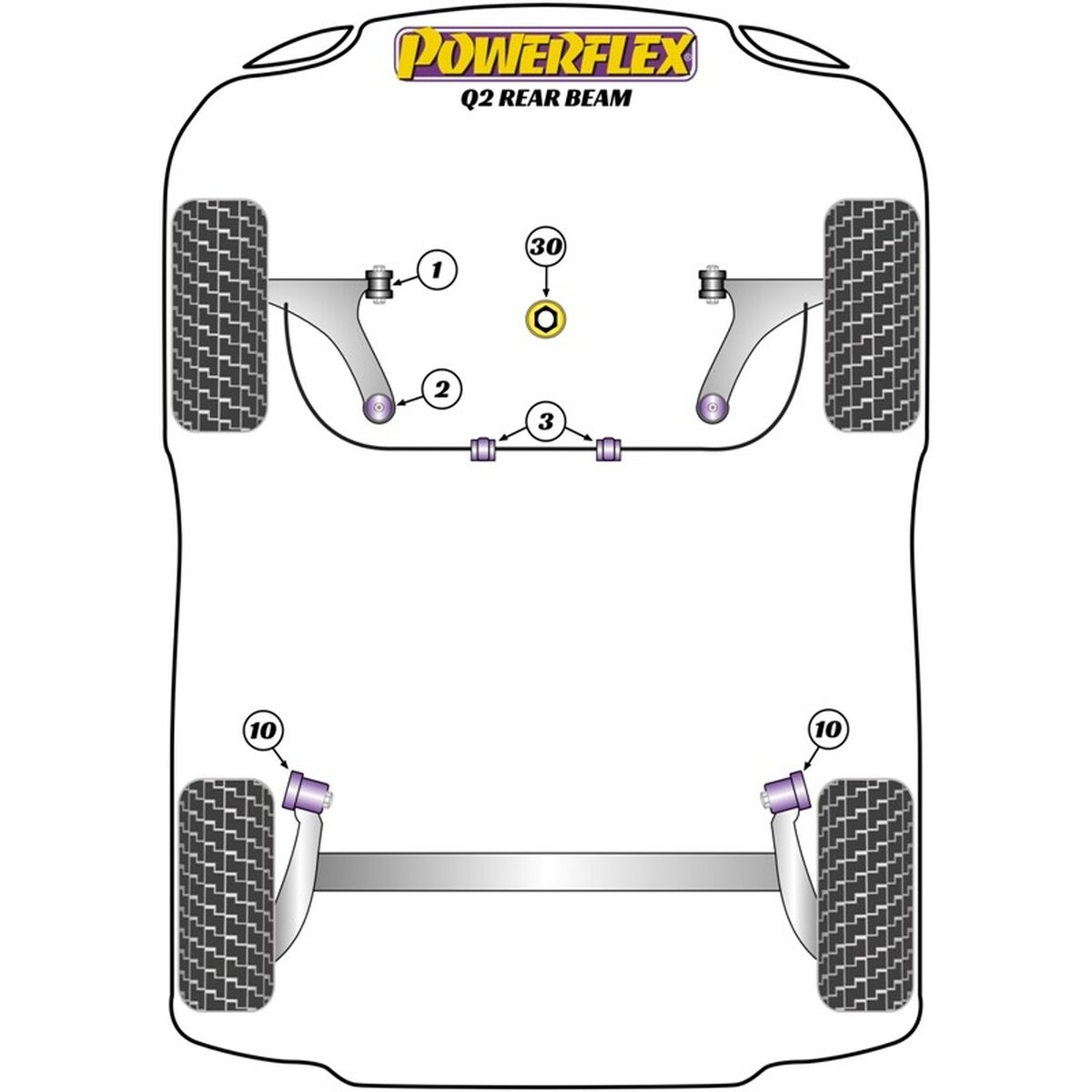 Silentblock Powerflex PFF85-802 Delantera Πίσω 2 Τεμάχια