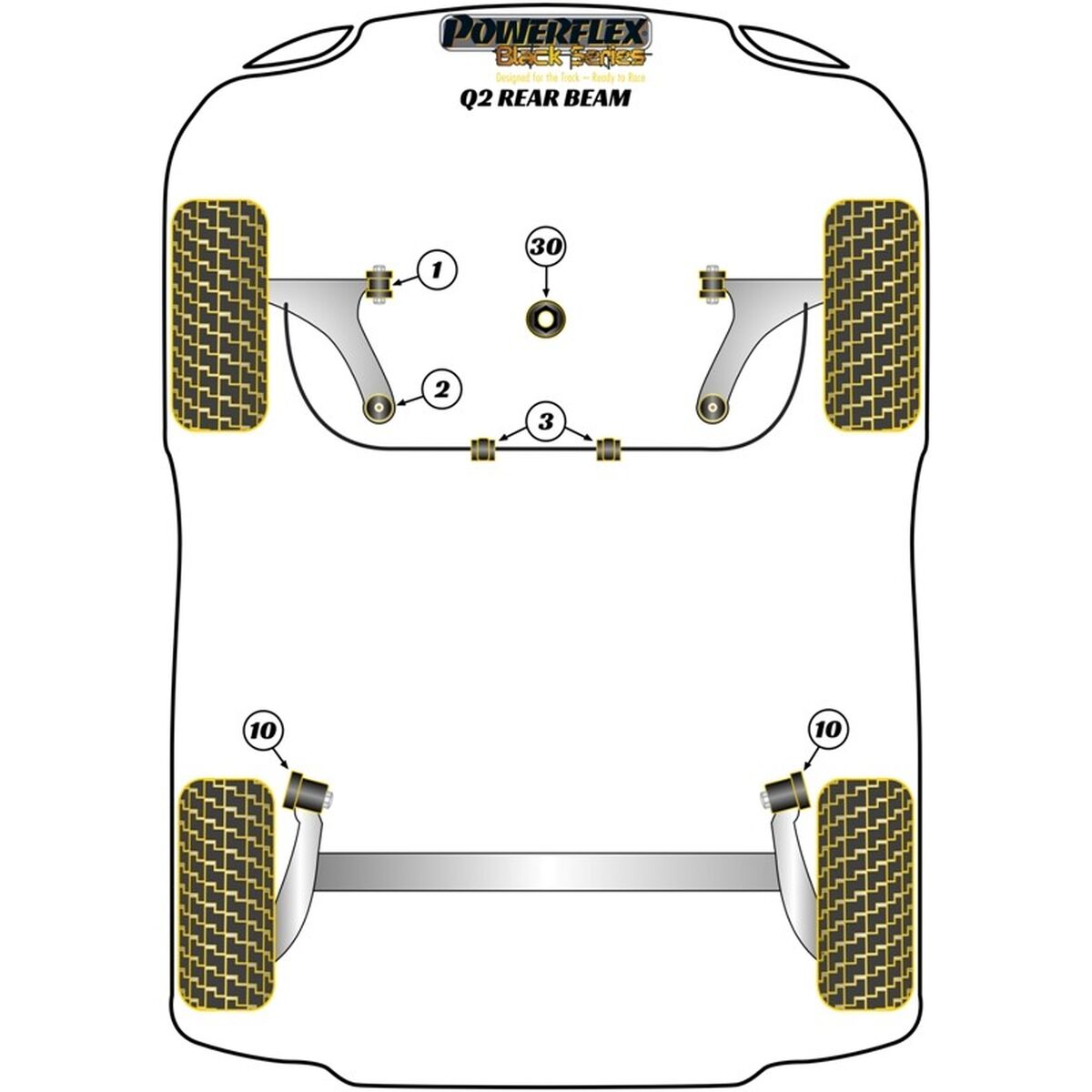 Silentblock Powerflex PFF85-802 Delantera Πίσω 2 Τεμάχια