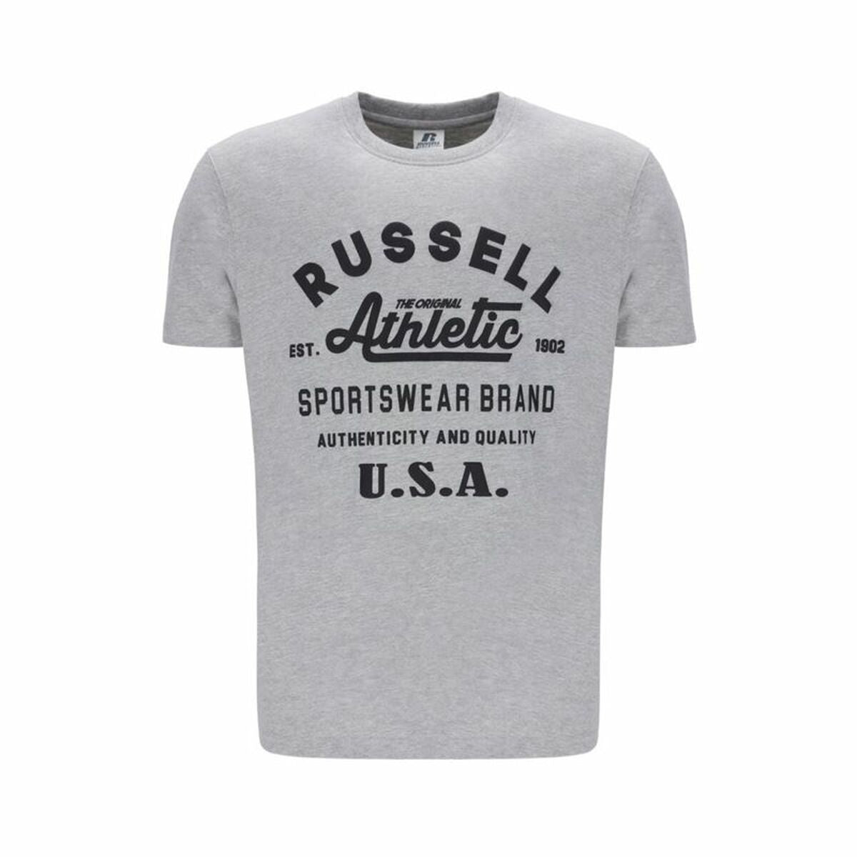Ανδρική Μπλούζα με Κοντό Μανίκι Russell Athletic AMT A40231 Γκρι