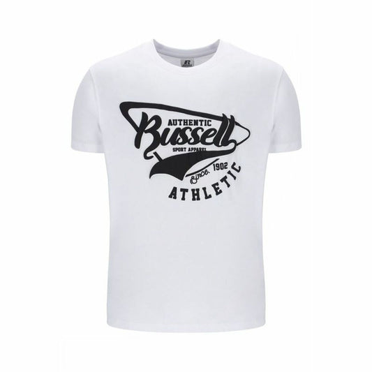Ανδρική Μπλούζα με Κοντό Μανίκι Russell Athletic AMT A40241 Λευκό