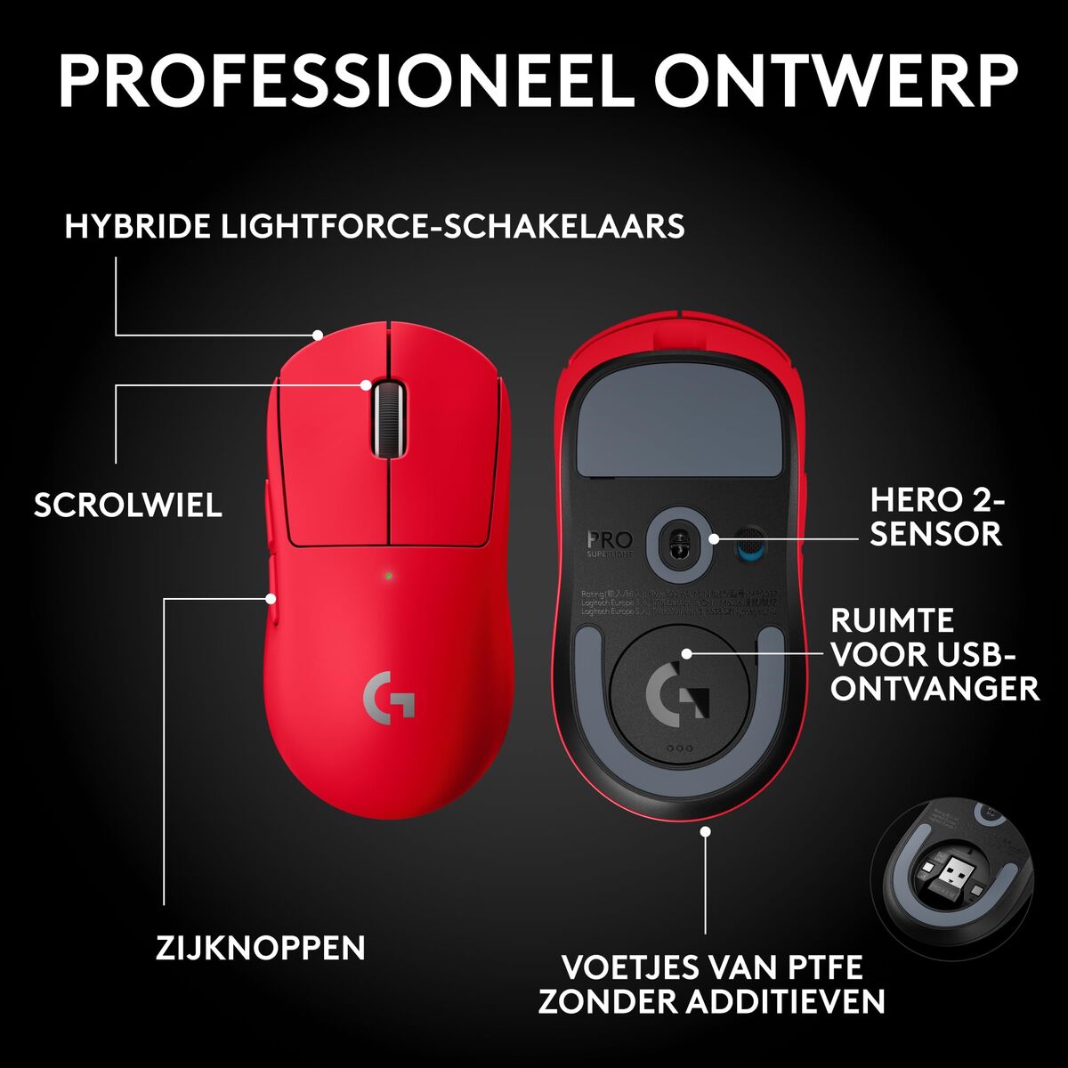 Ποντίκι Logitech 910-007551 Κόκκινο 44000 dpi