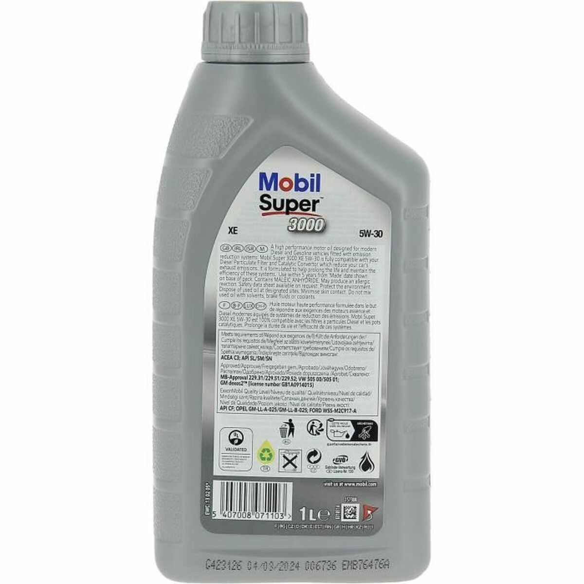 Λάδι Κινητήρα Αυτοκινήτου Mobil S3000 5W30 XE 5W30 1 L