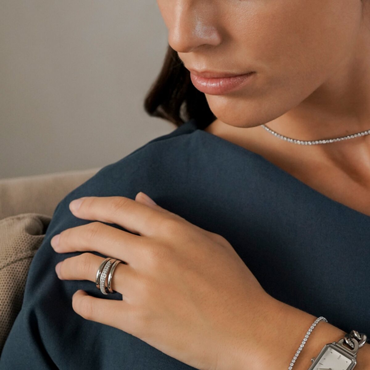 Γυναικεία Δαχτυλίδια One Jewels OJSFR02S-8 Ασημί 8
