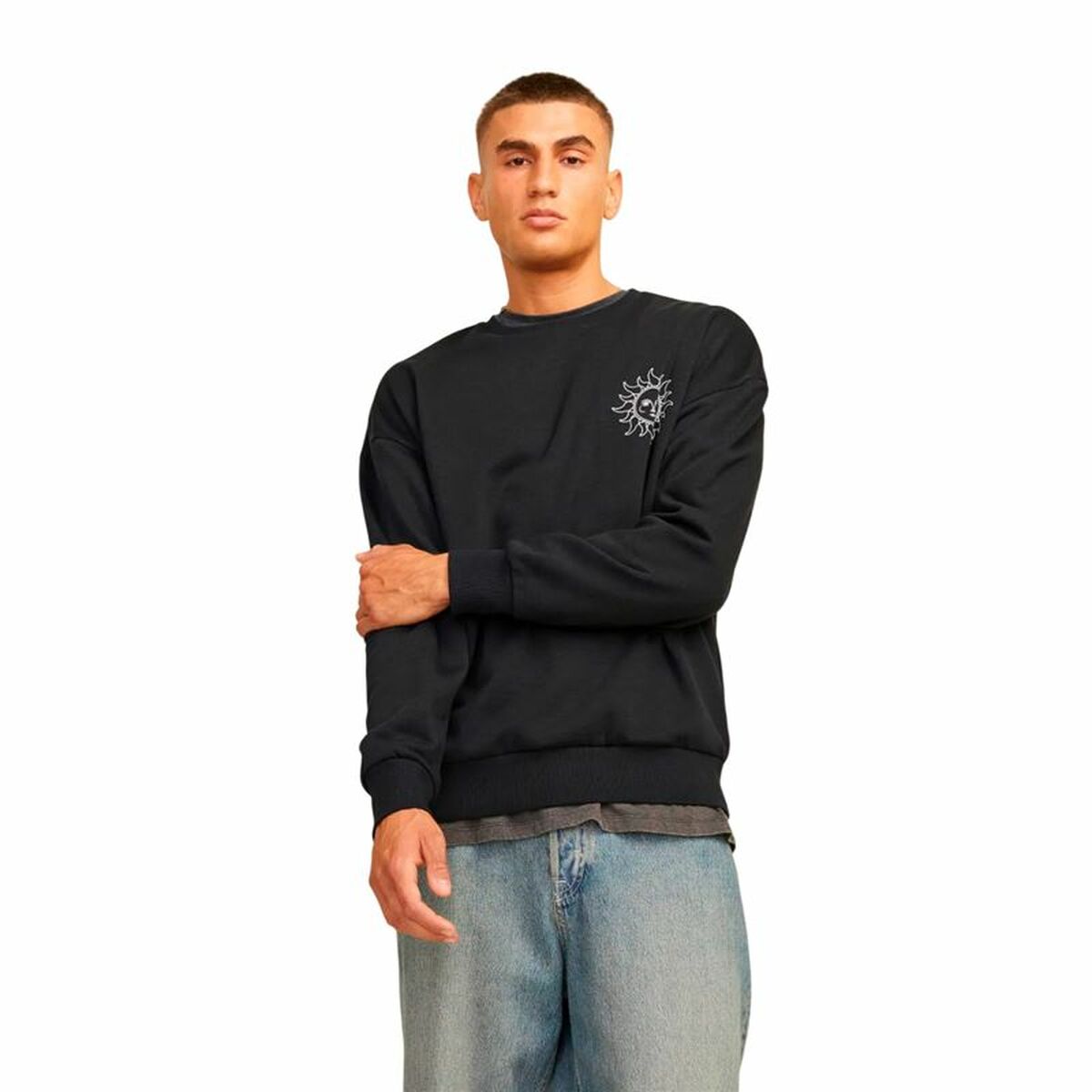 Ανδρικό Φούτερ χωρίς Κουκούλα Jack & Jones Jmmystic Μαύρο