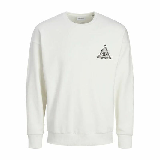 Ανδρικό Φούτερ χωρίς Κουκούλα Jack & Jones Jjmystic Λευκό Καφέ