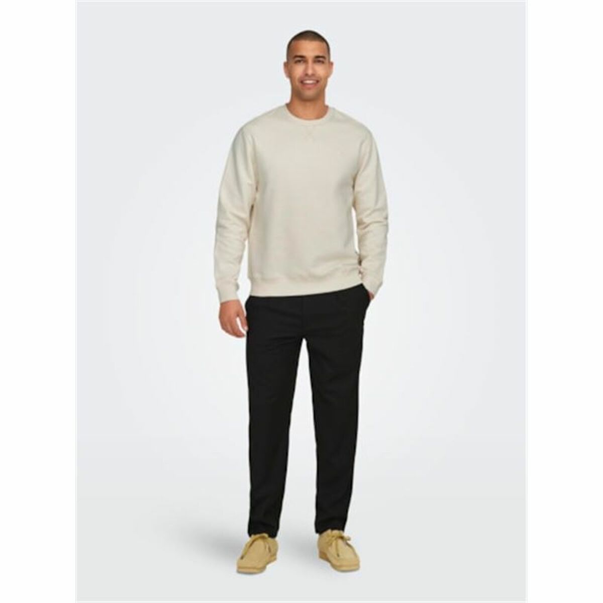 Ανδρικό Φούτερ χωρίς Κουκούλα Only & Sons Onsdan Unshed Reg Crew Neck Λευκό