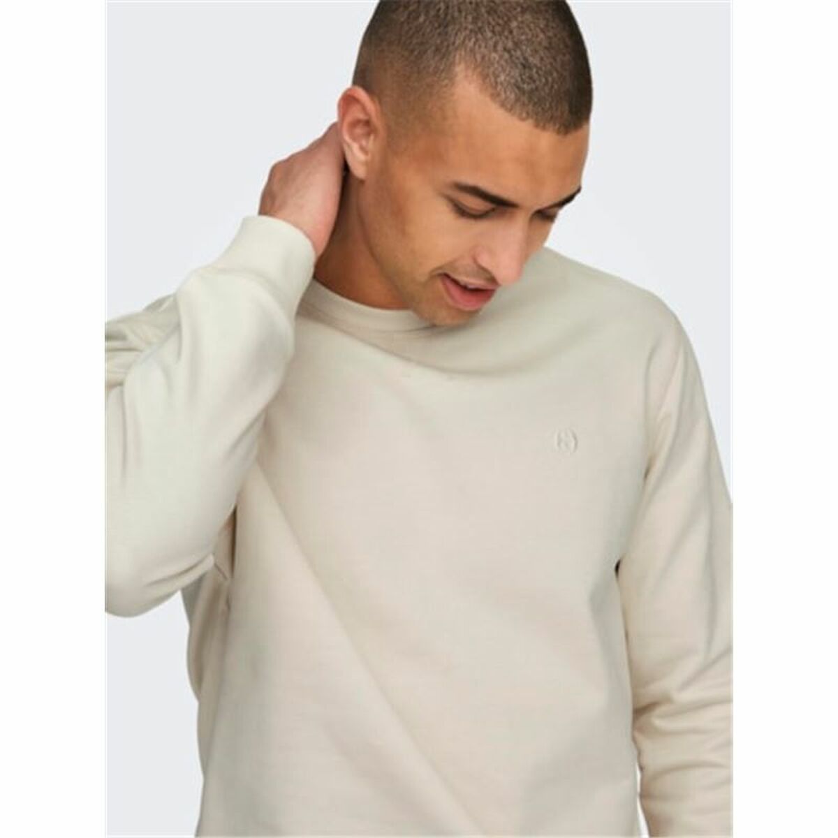 Ανδρικό Φούτερ χωρίς Κουκούλα Only & Sons Onsdan Unshed Reg Crew Neck Λευκό
