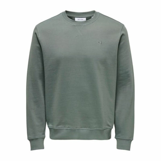 Ανδρικό Φούτερ χωρίς Κουκούλα Only & Sons Onsdan Unshed Reg Crew Neck Σκούρο πράσινο