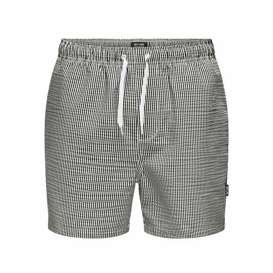 Ανδρικά Μαγιό Only & Sons Onsted Stripe Seersucker Λευκό Μαύρο
