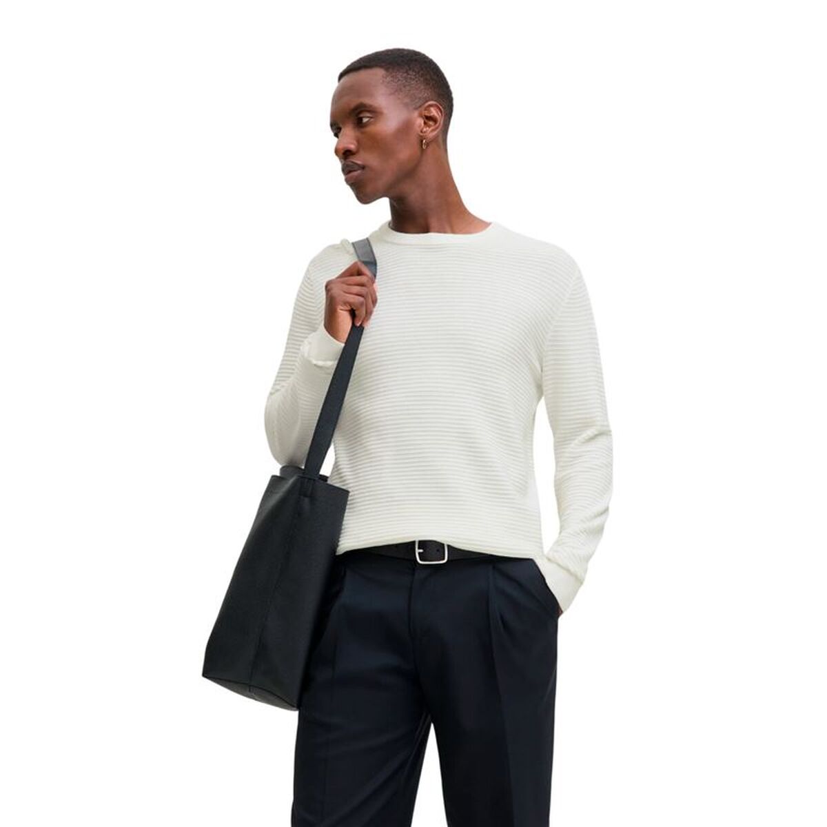 Ανδρικό Φούτερ χωρίς Κουκούλα Jack & Jones Jjotto Knit Crew Neck Λευκό
