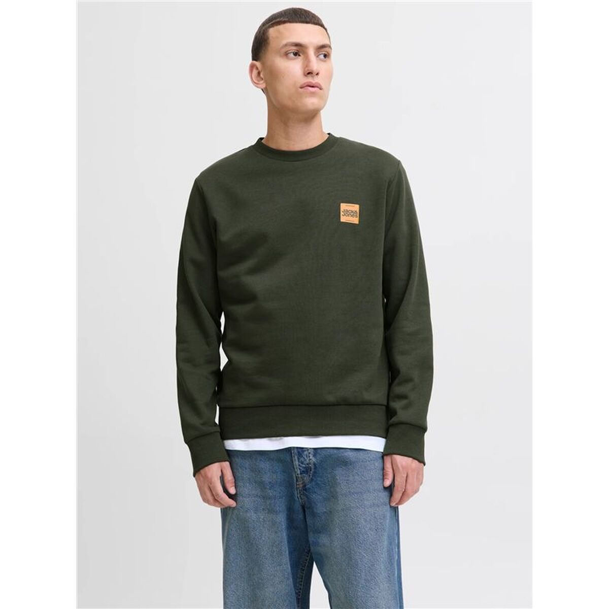 Ανδρικό Φούτερ χωρίς Κουκούλα Jack & Jones Jjbrandy Crew Neck Duffel Σκούρο πράσινο