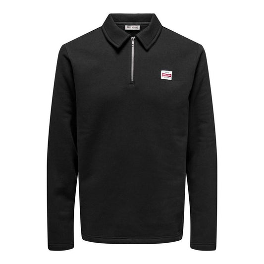 Ανδρικό Φούτερ χωρίς Κουκούλα Only & Sons Onsdawson Reg Halfzip Sweat Μαύρο