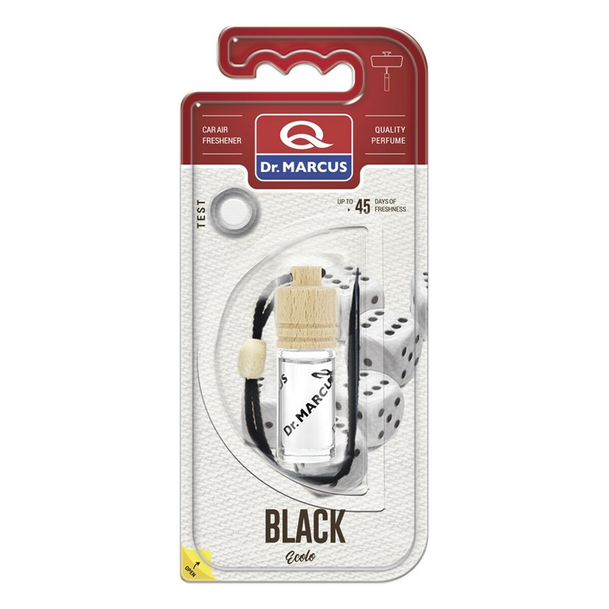 Αποσμητικό Αυτοκινήτου Dr Marcus Ecolo black 4,5 ml Ξύλο Κρυστάλλινο Άρωμα Κρεμαστά Κοσμήματα 4 Τεμάχια