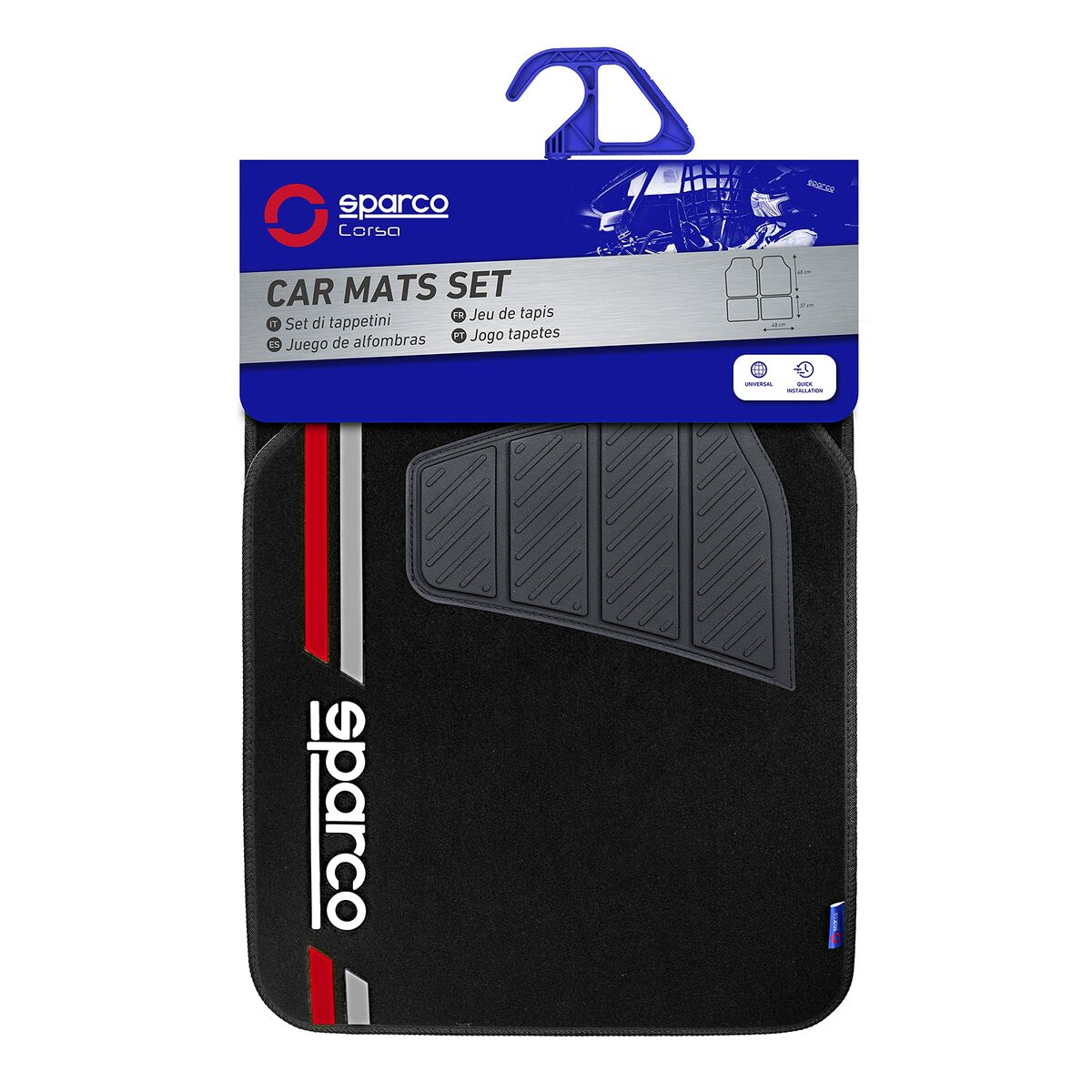 Σετ Χαλιών Αυτοκινήτου Sparco SPCF508RD Κόκκινο