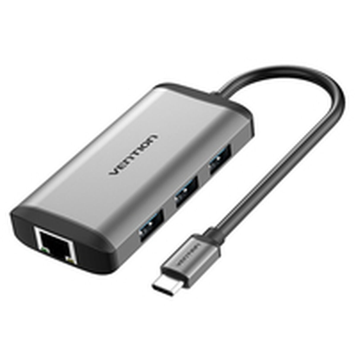USB Hub Vention CNCHB Μαύρο Γκρι