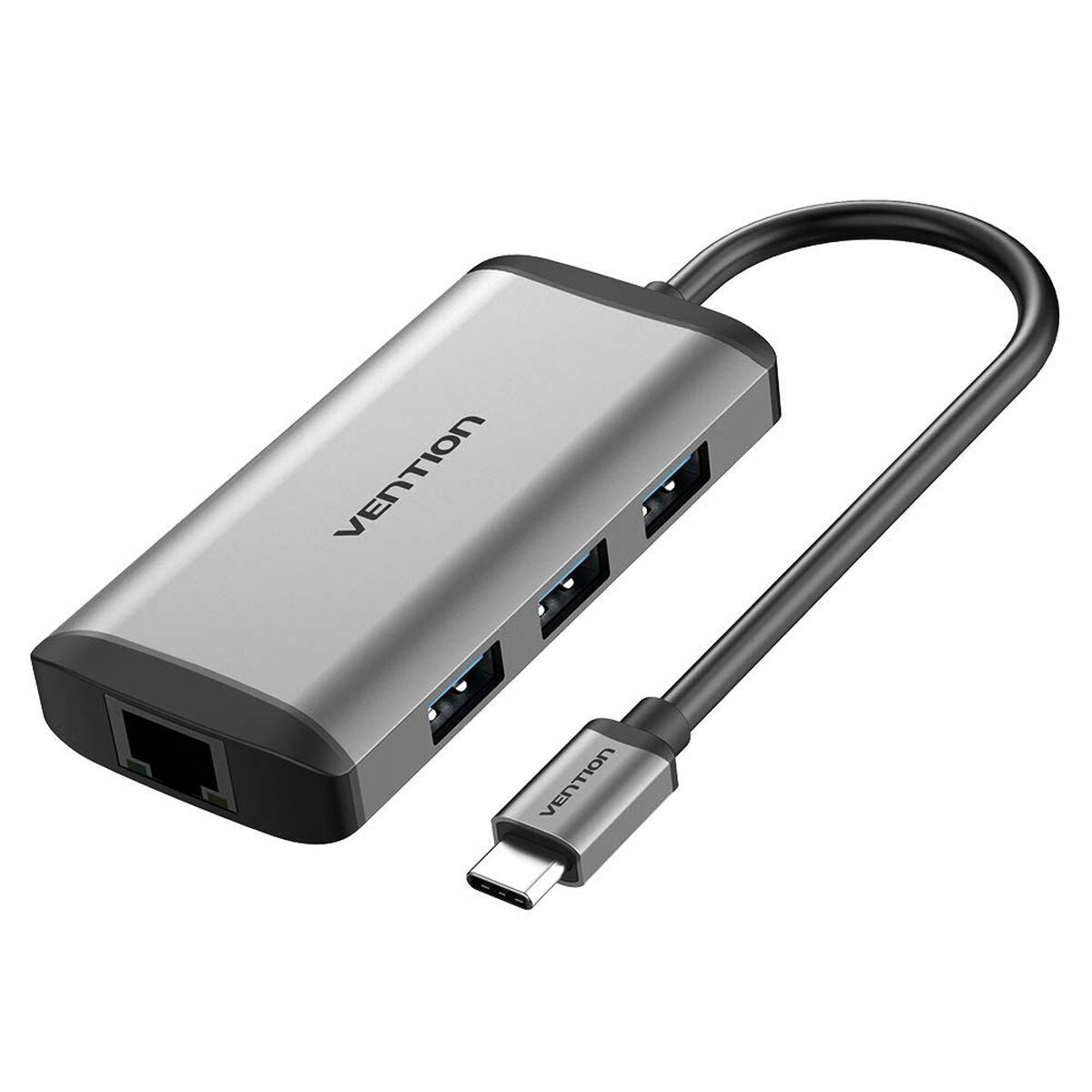 USB Hub Vention CNCHB Μαύρο Γκρι
