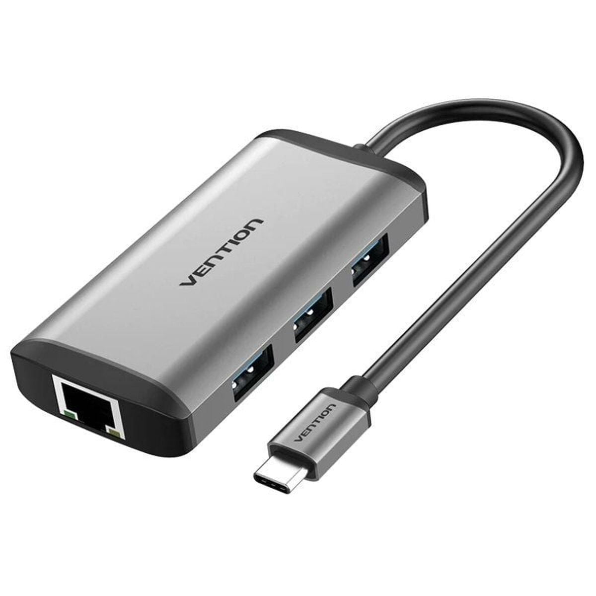 USB Hub Vention CNCHB Μαύρο Γκρι